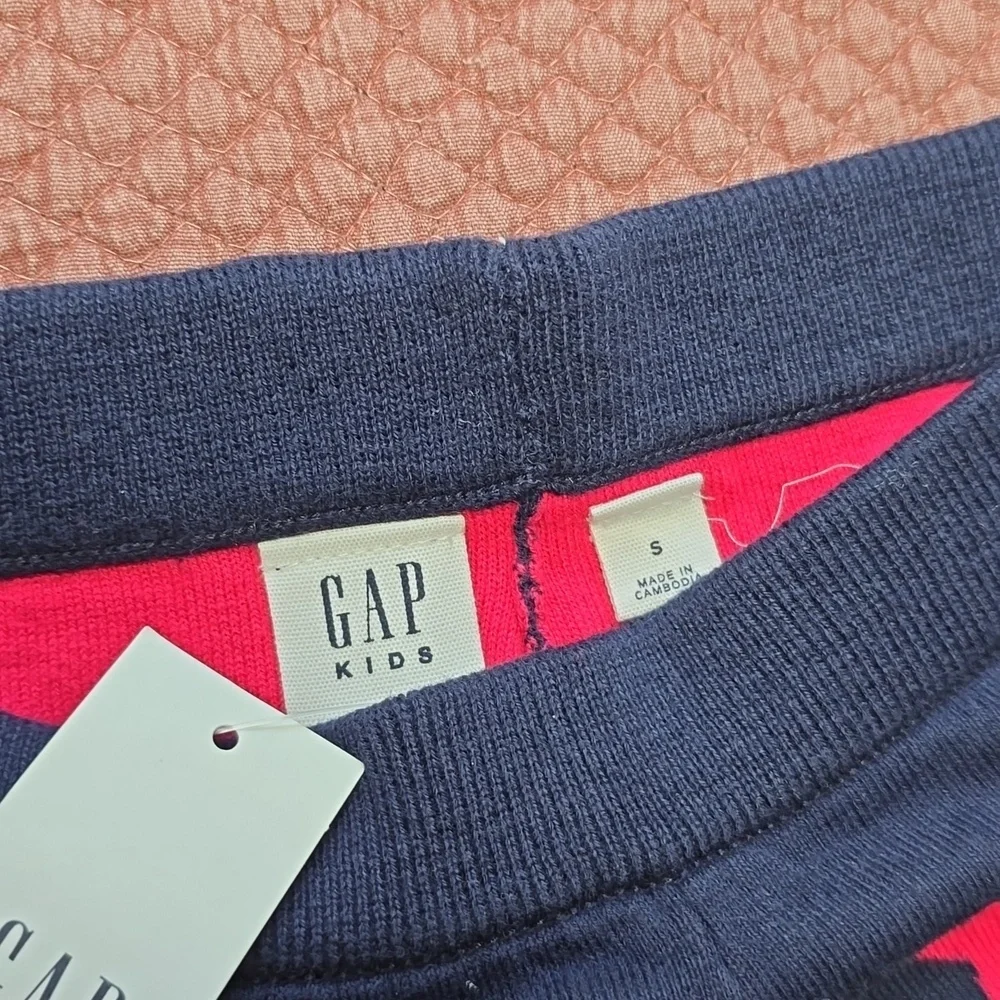 GAP Kids Dark Blue Leggings with Bright Pink Stars